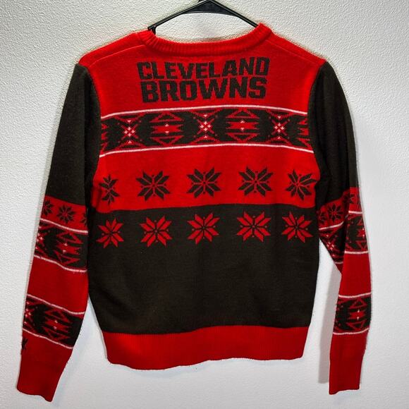 Cleveland Browns NFL Team Youth 10/12 Christmas Sweater Helmet - Picture 2 of 5